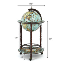 Load image into Gallery viewer, Gymax 17&#39;&#39; Globe Wine Bar Stand 16th Century Italian Map Liquor Bottle Shelf Cart
