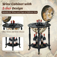 Load image into Gallery viewer, Gymax 22&#39;&#39; Globe Wine Bar Stand Movable 16th Century Liquor Bottle Shelf Cart
