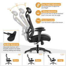 Load image into Gallery viewer, Gymax Reclining Mesh Office Chair Swivel Chair w Adjustable Lumbar Support
