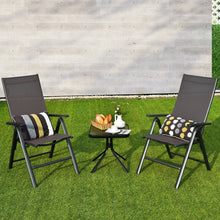 Load image into Gallery viewer, Gymax 3PCS Patio Bistro Conversation Set w Folding Chairs &amp; Square Table
