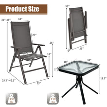 Load image into Gallery viewer, Gymax 3PCS Patio Bistro Conversation Set w Folding Chairs &amp; Square Table
