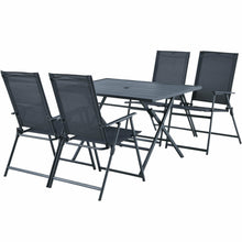 Load image into Gallery viewer, Gymax 5PCS Patio Folding Table &amp; Chairs Set Outdoor Dining Set w Umbrella Hole
