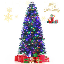 Load image into Gallery viewer, Gymax 6/7/8 FT Pre-Lit Artificial Christmas Tree Hinged Xmas Tree w/ Multicolor LED Lights
