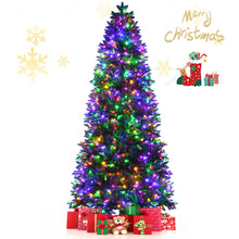 Load image into Gallery viewer, Gymax 6/7/8 FT Pre-Lit Artificial Christmas Tree Hinged Xmas Tree w/ Multicolor LED Lights
