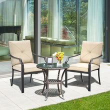 Load image into Gallery viewer, Gymax Set of 4 Stackable Patio Dining Chair Cushioned Armchair Bistro Chair
