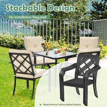 Load image into Gallery viewer, Gymax Set of 4 Stackable Patio Dining Chair Cushioned Armchair Bistro Chair
