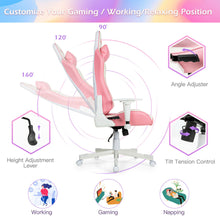 Load image into Gallery viewer, Gymax Gaming Chair Racing Style Adjustable Swivel Computer Office Chair Pink
