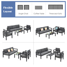 Load image into Gallery viewer, Gymax 4PCS Patio Conversation Furniture Set Outdoor Cushioned Sectional Sofa Set
