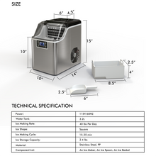 Load image into Gallery viewer, Gymax Portable Ice Maker 40Lbs24H Countertop Self-Cleaning with Ice Scoop and Basket
