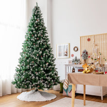 Load image into Gallery viewer, Gymax 6/7.5/9 FT Artificial Snow Flocked Christmas Tree Hinged Xmas Tree w/ Pine Cones
