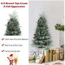 Load image into Gallery viewer, Gymax 4FT Artificial Pre-Lit Christmas Tree Snowy Entrance Tree w Pine Cones
