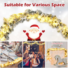 Load image into Gallery viewer, Gymax 9 FT Pre-Lit Artificial Flocked Christmas Garland w 50 LED Lights &amp; Timer

