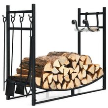 Load image into Gallery viewer, Gymax 36&#39;&#39; Fireplace Log Rack W 4 Tool Set Kindling Holders for Indoor Outdoor
