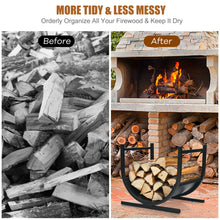 Load image into Gallery viewer, Gymax 17&#39;&#39; U-Shaped Firewood Rack Steel Fireplace Wood Storage Log Rack Holder

