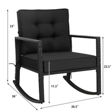 Load image into Gallery viewer, Gymax Outdoor Wicker Rocking Chair Patio Lawn Rattan Single Chair Glider w Black Cushion
