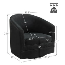 Load image into Gallery viewer, Gymax Set of 2 Modern Swivel Barrel Chair Velvet Accent Chair with Metal Base
