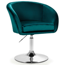 Load image into Gallery viewer, Gymax Modern Velvet Chair Height Adjustable Bar Stool Swivel Makeup Seat
