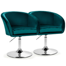 Load image into Gallery viewer, Gymax Set of 2 Modern Velvet Chair Height Adjustable Bar Stool Swivel
