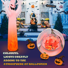 Load image into Gallery viewer, Gymax 12ft Inflatable Halloween Ghost Blow Up Decoration w/ Built-in Flame Light
