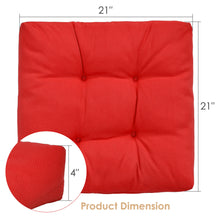 Load image into Gallery viewer, Gymax Set of 2 Square Seat Chair Cushion Pad Waterproof Indoor Outdoor Red
