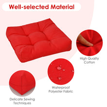 Load image into Gallery viewer, Gymax Set of 2 Square Seat Chair Cushion Pad Waterproof Indoor Outdoor Red
