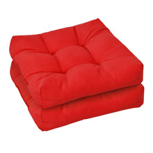 Load image into Gallery viewer, Gymax Set of 2 Square Seat Chair Cushion Pad Waterproof Indoor Outdoor Red
