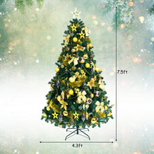 Load image into Gallery viewer, Gymax 7.5 ft Pre-Lit Christmas Tree Artificial Xmas Tree w/ 140pcs Ornaments
