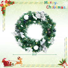 Load image into Gallery viewer, Gymax 20 in Pre-Lit Artificial Christmas Wreath Full-Decorated w/ LED Lights &amp; Timer
