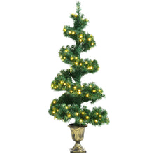 Load image into Gallery viewer, Gymax 4 ft Pre-Lit Spiral Topiary Christmas Tree Artificial Helical Xmas Tree
