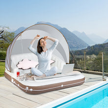 Load image into Gallery viewer, Gymax Floating Canopy Island Inflatable Pool Float Lounge Raft w/ Retractable Canopy
