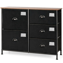 Load image into Gallery viewer, Gymax 5 Drawer Dresser Fabric Storage Tower Unit for Bedroom Hallway Closets
