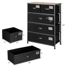 Load image into Gallery viewer, Gymax 5 Drawer Dresser Fabric Storage Tower Organizer Unit Sturdy Steel Frame
