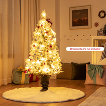 Load image into Gallery viewer, Gymax 2PCS 4 FT Pre-lit Christmas Entrance Tree Snow Flocked Xmas Tree w/ LED Lights
