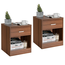Load image into Gallery viewer, Gymax Set of 2 Nightstand End Side Table Storage Cabinet w/ Drawer Home Office
