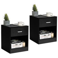 Load image into Gallery viewer, Gymax Set of 2 Nightstand End Side Table Storage Cabinet w/ Drawer Home Office
