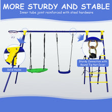 Load image into Gallery viewer, Gymax 5-In-1 Outdoor Kids Swing Set W/ Heavy Duty Swing Frame &amp; Ground Stakes Backyard
