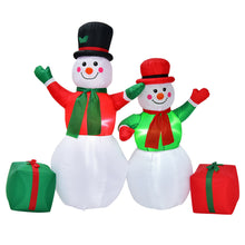 Load image into Gallery viewer, Gymax 6ft Inflatable Christmas Snowmen Indoor Outdoor Blow Up Decor w/ LED Lights
