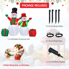 Load image into Gallery viewer, Gymax 6ft Inflatable Christmas Snowmen Indoor Outdoor Blow Up Decor w/ LED Lights
