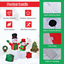 Load image into Gallery viewer, Gymax 6ft Inflatable Christmas Snowmen Indoor Outdoor Blow Up Decor w/ LED Lights

