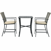 Load image into Gallery viewer, Gymax 3PCS Patio Metal Bar Set Outdoor Conversation Furniture Set w/ Cushions
