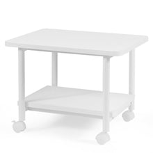 Load image into Gallery viewer, Gymax 2-Tier Rolling Under Desk Printer Cart Machine Stand Storage Rack White
