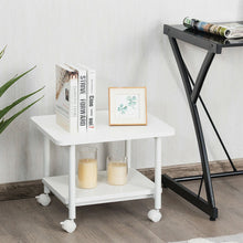 Load image into Gallery viewer, Gymax 2-Tier Rolling Under Desk Printer Cart Machine Stand Storage Rack White
