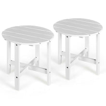 Load image into Gallery viewer, Gymax 2 PCS 18'' Patio Round Side End Coffee Table Wooden Slat Deck

