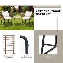 Load image into Gallery viewer, Gymax 3PCS Outdoor Bistro Set Patio Conversation Furniture Set w/ White Cushions
