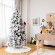 Load image into Gallery viewer, Gymax 5/6/7 FT Artificial Hinged Christmas Tree Snow-Flocked Xmas Tree w/ Metal Stand
