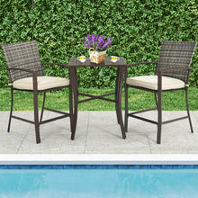 Load image into Gallery viewer, Gymax 3PCS Patio Bar Set Outdoor Conversation Furniture Set w/ Cushions

