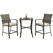 Load image into Gallery viewer, Gymax 3PCS Patio Bar Set Outdoor Conversation Furniture Set w/ Cushions
