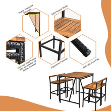 Load image into Gallery viewer, Gymax 5PCS Patio Bar Table Set PE Rattan High-Dining Bistro Set w/ Acacia Wood Top
