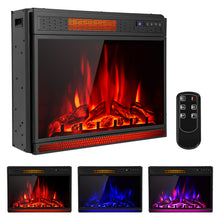 Load image into Gallery viewer, Gymax 28'' Electric Fireplace Recessed 900/1350W Fireplace Heater w/ Remote Control
