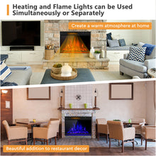 Load image into Gallery viewer, Gymax 28'' Electric Fireplace Recessed 900/1350W Fireplace Heater w/ Remote Control
